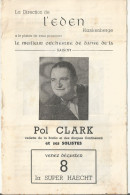 Delcampe - Programme Eden 1948 Pol Clark Hank Van Leer Coco Colignon Yetti Lee Ernst Van 't Hoff Autographe Arch.Mimi Faelens Jazz - Cantantes Y Musicos