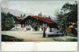 Delcampe - 3807 Iseltwald 1908 Lithographie Bernerhaus Pension - 51421749 - Iseltwald