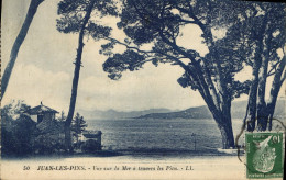 Delcampe - CPA Juan Les Pins Vue Sur La Mer A Travers Les Pins - Juan-les-Pins