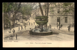 Delcampe - 13 - SALON-DE-PROVENCE - PLACE DE LA GRANDE FONTAINE - CARTE COLORISEE - Salon De Provence