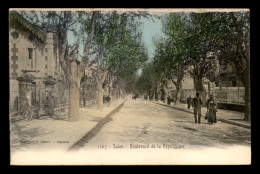 Delcampe - 13 - SALON-DE-PROVENCE - BOULEVARD DE LA REPUBLIQUE - CARTE COLORISEE - Salon De Provence