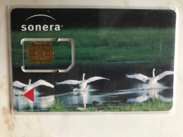 Delcampe - SONERA    GSM   FINLAND    3   SWANS   CYGNES    DIFFICULT   CHIP    SIM   2 MINT - Finlande