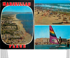 Delcampe - 34.  MARSEILLAN PLAGE .  CP Multivues . - Marseillan