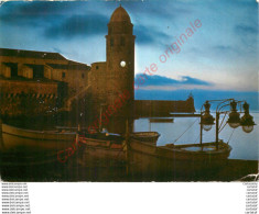 Delcampe - 66.  COLLIOURE .  Tour De L'église ND Des Anges Vue De Nuit . - Collioure