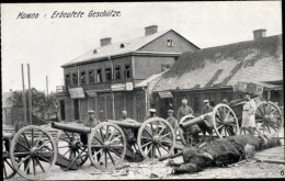 Delcampe - CPA Kaunas Kowno Kauen Litauen, Erbeutete Geschütze Am Bahnhof, I. WK - Litauen