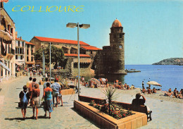 Delcampe - 66 COLLIOURE LA PROMENADE LA PLAGE L EGLISE N D DES ANGES - Collioure