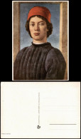 Delcampe - Ansichtskarte  Künstlerkarte Künstler BOTTICELLI JUNGER MANN 1950 - Peintures & Tableaux