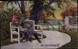 Delcampe - CPA Militärische Schlagworte, Der Sturmangriff, Soldat Küsst Frau - Sonstige & Ohne Zuordnung