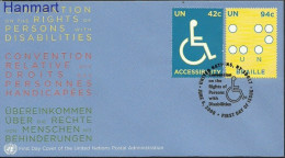 Delcampe - UNO New York 2008 Mi 1097-1098 FDC (FDC ZS1 UNN1097-1098) - Handicaps