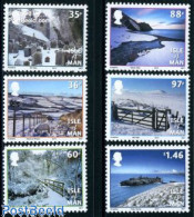 Delcampe - Isle Of Man 2010 Snow Landscapes 6v, Mint NH, Nature - Cattle - Man (Ile De)