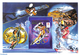 Delcampe - Mauritania 1990 Olympic Winter Games S/s ALBERVILLE Error, Mint NH, Sport - Transport - Olympic Winter Games - Skiing .. - Ski