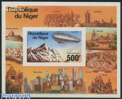 Delcampe - Niger 1976 Zeppelin S/s Imperforated, Mint NH, Sport - Transport - Mountains & Mountain Climbing - Zeppelins - Bergsteigen