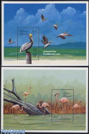 Delcampe - Antigua & Barbuda 1988 Birds 2 S/s, Mint NH, Nature - Birds - Flamingo - Antigua Und Barbuda (1981-...)