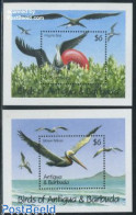 Delcampe - Antigua & Barbuda 1990 Birds 2 S/s, Mint NH, Nature - Birds - Antigua Und Barbuda (1981-...)