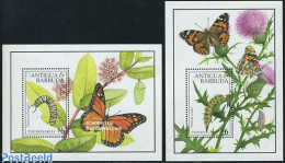 Delcampe - Antigua & Barbuda 1991 Butterflies 2 S/s, Mint NH, Nature - Butterflies - Antigua Und Barbuda (1981-...)