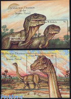 Delcampe - Antigua & Barbuda 1992 Prehistoric Animals 2 S/s, Mint NH, Nature - Prehistoric Animals - Vor- U. Frühgeschichte