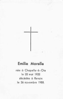 Delcampe - Avis De Déces - Doodprentje - Emilie MORELLE Née A Chapelle A Oie - 1922/1988 - Todesanzeige