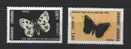 Delcampe - 1976-Andorra (MNH=**) Serie 2 Valori Farfalle - Autres & Non Classés