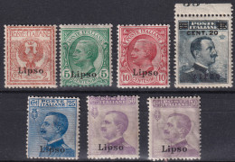 Delcampe - 1912-Lipso (MNH=**) Mix 7 Valori (1/3+5/8) - Egée (Lipso)