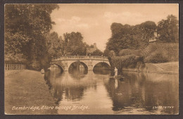 Delcampe - Cambridge, Clare College Bridge - Man Peddling His Boat - Cambridge