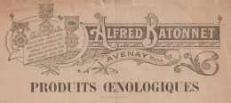 Delcampe - Circa 1900 ALFRED BATONNET Produits Vin Vigne  Œnologie à Avenay Marne Region De Champagne  PUBLICITE - 1900 – 1949