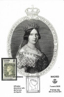 Delcampe - SPAIN. MAXICARD FIRST DAY. QUEEN ISABEL II. 2025 - Cartes Maximum