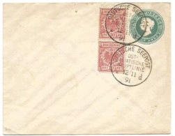 Delcampe - Deutsche Seepost Ost-Asiatische HauptLinie 12nov1891 On Adler Pf10 Pair On PSE British India Half Anna - Maritime