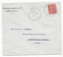 Delcampe - Lettre Timbre Type SEMEUSE Perforés & J C  Entête CHEURER LAUTH THANN  HT RHIN  Perfin - Lettres & Documents