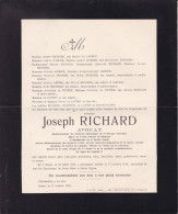 Delcampe - NAMUR RICHARD Joseph époux De LATHUY Avocat Compagnie Escompte Banque Nationale 1853-1916 HAMOIR LELIEVRE - Todesanzeige