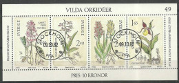 Delcampe - Sweden 1982 Mi Block 10 Cancelled (SZE3 SWDbl10) - Orchidee