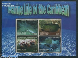 Delcampe - Saint Vincent & The Grenadines 2013 Union Island, Marine Life 4v M/s, Mint NH, Nature - Fish - Sharks - Fische