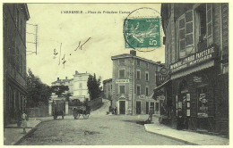 Delcampe - 69 - B19383CPA - L' ARBRESLE - Place Du President Carnot, Papeterie Imprimerie  PIPARD - Très Bon état - RHONE - L'Abresle