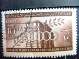 Delcampe - L 94 EGIPTO EGYPTE EGYPT UAR 1951 / PRIMEROS JUEGOS Del MEDITERRANEO En ALEGANDRIA / YVERT 282 FU - Oblitérés