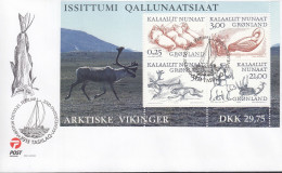 Delcampe - GRÖNLAND  Block 18 FDC, Wikinger, 2000 - Blocks & Kleinbögen