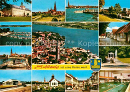 Delcampe - Schleswig Holstein Fliegeraufnahme Schloss Hafen Hallenbad - Schleswig