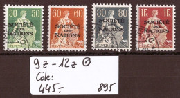 Delcampe - SUISSE - No SBK SDN 9z-12z  Oblitérés ( PAPIER GRILLE / GAUFRE ) - COTE: 445 CHF - Dienstmarken