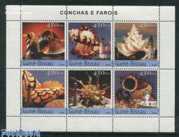 Delcampe - Guinea Bissau 2004 Shells & Lighthouses 6v M/s, Mint NH, Nature - Various - Shells & Crustaceans - Lighthouses & Safet.. - Vie Marine