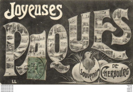 Delcampe - 1 Cpa Joyeuses Pâques - Souvenir De Cherbourg - Cherbourg