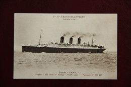 Delcampe - TRANSPORT - Compagnie Générale Transatlantique : Le Paquebot "PARIS ". - Dampfer