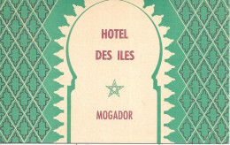 Delcampe - MAROC . RABAT . MOGADOR HOTEL DES ILES  - DEPLIANT TOURISTIQUE - Rabat