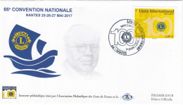 Delcampe - FDC - Lions International  Melvin Jones , 1 Er Jour  27.05.2017 NANTES - 2010-2019
