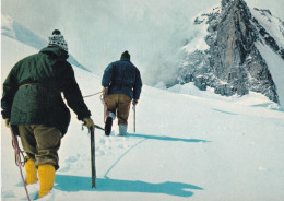 Delcampe - Alpinismo D'alta Montana - Traversata In Corda Del Ghiacciaioricerca Di Una Pista Sicura Tra I Crepacvci - Formato Grand - Alpinismus, Bergsteigen