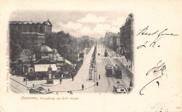 Delcampe - L122 Germany 1898 Hannover Georgstrasse Caffee Kroepcke Tram Vintage Postcard - Hannover