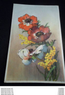 Delcampe - FLEURS - S00098 - Fleurs - Bouquet - Mimosas - Paillettes - - Blumen