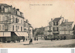 Delcampe - 78 - POISSY - S02362 - Place De La Gare - Café Restaurant De La Gare - Chemin De Fer - Annexe L'Esturgeon - - Poissy