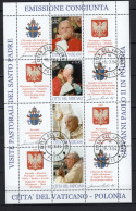 Delcampe - Vatican 2004 Michel 1474-1481 Pastoral Visits Of Pope John Paul II To Poland Set Of 2 Sheetlets First Day Cancellation - Gebraucht