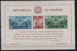 Delcampe - San Marino 1945 Michel Block 4B 50 Years Of The Government Palace S/s Imperf. MNH - Neufs