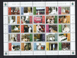 Delcampe - Vatican 2003 Michel 1429-1453 25 Years Of The Pontificate Of Pope John Paul II Sheetlet MNH - Neufs