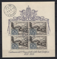 Delcampe - Vatican 1952 Michel Block 1 100th Anniversary Of The First Postage Stamp Issue Of The Vatican S/s With First Day Cancell - Oblitérés