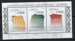 Delcampe - Lithuania 2017 Michel Block 57 25 Years Of The 1992 Constitution S/s MNH - Litauen